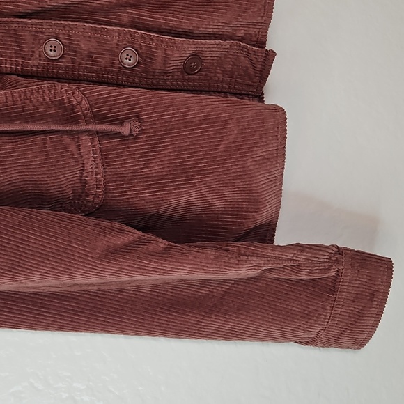 American Eagle Women’s Corduroy Bomber Hoodie Jacket Rust Brown Size M - Picture 5 of 12